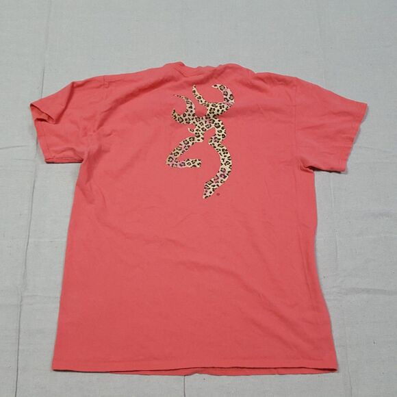 Browning Shirt Womens Medium Pink Pullover Cotton Casual Outdoor Hunting Tee - Picture 10 of 12